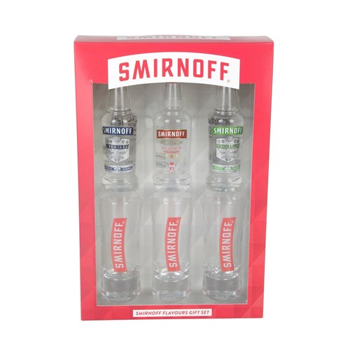 Smirnoff Miniature Flavours & Tall Shot Glass Gift Set
